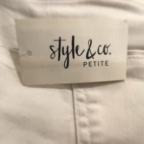 NWT Ladies White Cotton/Polyester Ankle Pant For Petites - Picture 4 of 12